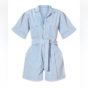 Denim one piece romper